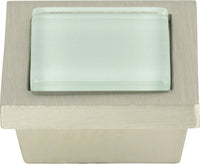 Spa Green Square Knob 1 3/8'' Brushed Nickel 230-GR-BRN