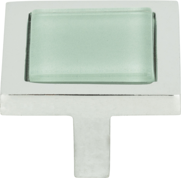 Spa Green Square Knob 1 3/8'' Polished Chrome 230-GR-CH