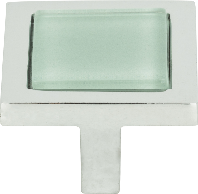 Spa Green Square Knob 1 3/8'' Polished Chrome 230-GR-CH