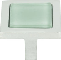 Spa Green Square Knob 1 3/8'' Polished Chrome 230-GR-CH
