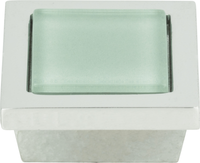 Spa Green Square Knob 1 3/8'' Polished Chrome 230-GR-CH
