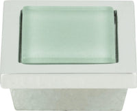 Spa Green Square Knob 1 3/8'' Polished Chrome 230-GR-CH