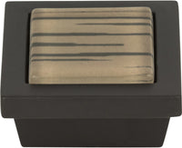 Spa Brown Tiger Square Knob 1 3/8'' Aged Bronze 230-OW-O
