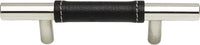 Zanzibar Black Leather Pull 3'' cc Polished Chrome 280-BL-CH