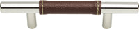 Zanzibar Brown Leather Pull 3'' cc Polished Chrome 280-OW-CH