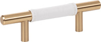 Zanzibar White Leather Pull 3'' cc Warm Brass 280-WT-WB