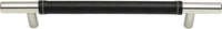 Zanzibar Black Leather Pull 6 5/16'' cc Polished Chrome 281-BL-CH