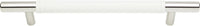Zanzibar White Leather Pull 6 5/16'' cc Polished Chrome 281-WT-CH