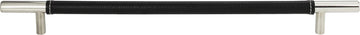 Zanzibar Black Leather Pull 11 5/16'' cc Polished Chrome 282-BL-CH