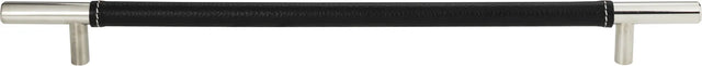 Zanzibar Black Leather Pull 11 5/16'' cc Polished Chrome 282-BL-CH