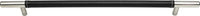 Zanzibar Black Leather Pull 11 5/16'' cc Polished Chrome 282-BL-CH