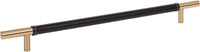 Zanzibar Black Leather Pull 11 5/16'' cc Warm Brass 282-BL-WB