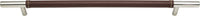 Zanzibar Brown Leather Pull 11 5/16'' cc Polished Chrome 282-OW-CH