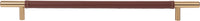 Zanzibar Brown Leather Pull 11 5/16'' cc Warm Brass 282-OW-WB