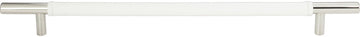 Zanzibar White Leather Pull 11 5/16'' cc Polished Chrome 282-WT-CH