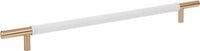 Zanzibar White Leather Pull 11 5/16'' cc Warm Brass 282-WT-WB