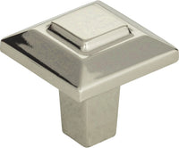 Trocadero Small Square Knob 1'' Polished Nickel 283-PN