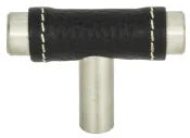 Zanzibar Black Leather Knob 1 7/8''