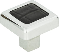 Paradigm Square Knob 1 1/4'' CH & Black Croc Leather 3149-CROC