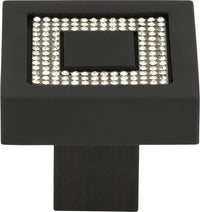 Crystal Square Inset Knob 1 3/8'' Matte Black 3192-BL
