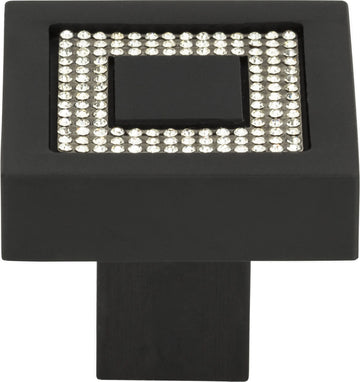 Crystal Square Inset Knob 1 3/8'' Matte Black 3192-BL