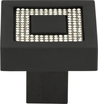 Crystal Square Inset Knob 1 3/8'' Matte Black 3192-BL