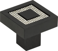Crystal Square Inset Knob 1 3/8'' Matte Black 3192-BL