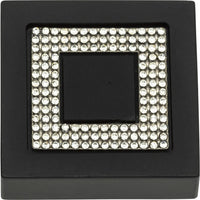 Crystal Square Inset Knob 1 3/8'' Matte Black 3192-BL