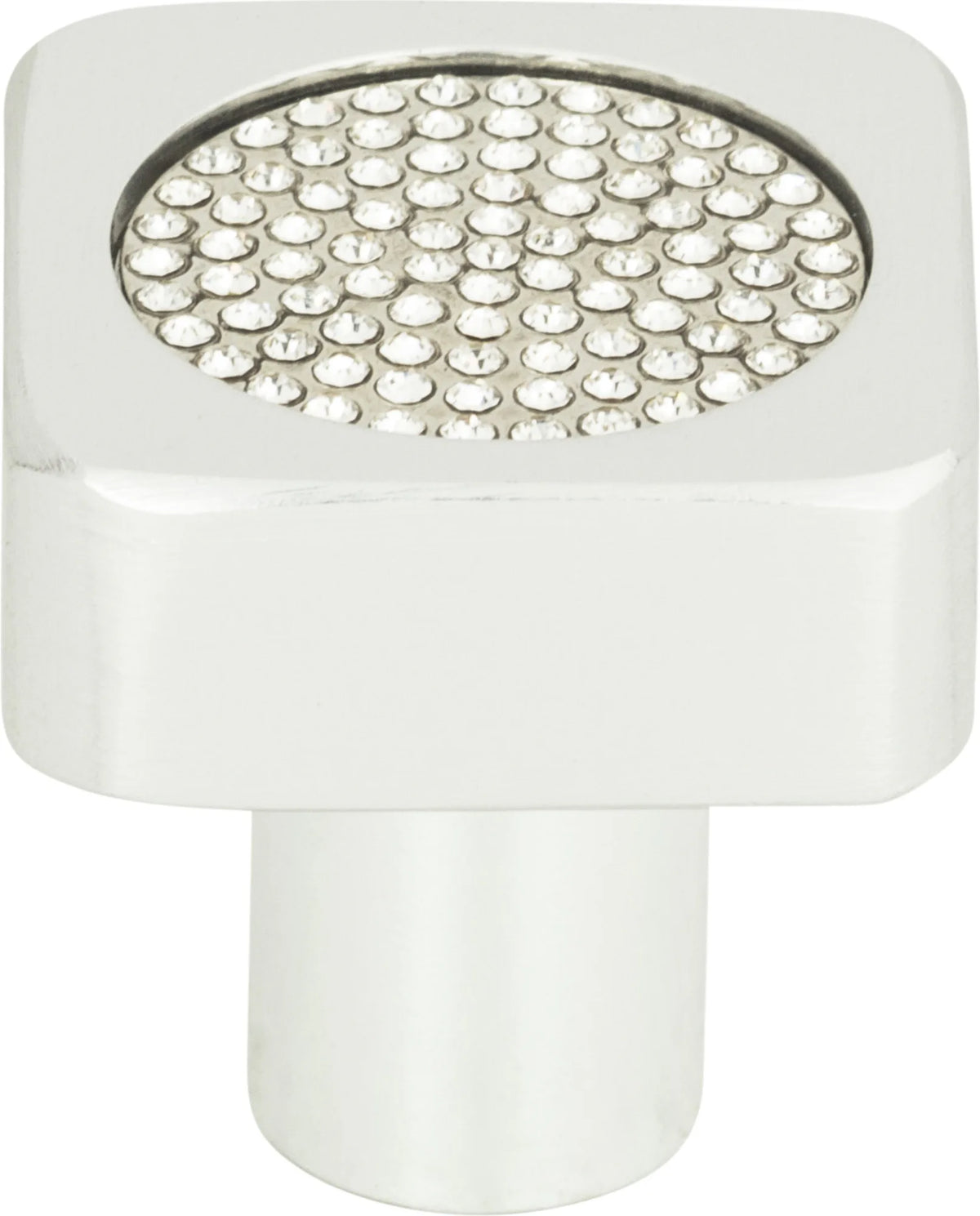 Crystal Square Inset Knob 1'' Matte Chrome 3193-MC