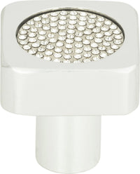Crystal Square Inset Knob 1'' Matte Chrome 3193-MC