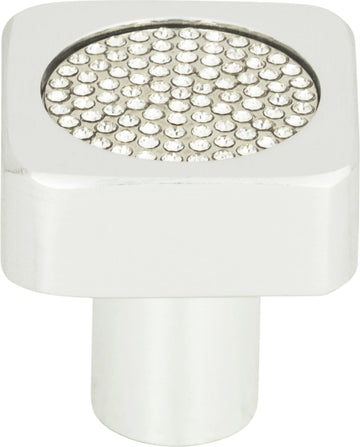 Crystal Square Inset Knob 1'' Matte Chrome 3193-MC