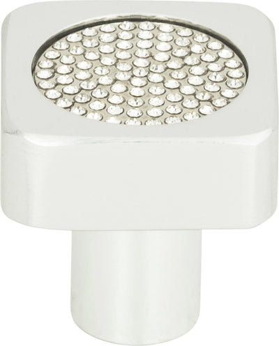 Crystal Square Inset Knob 1'' Matte Chrome 3193-MC