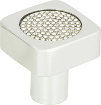 Crystal Square Inset Knob 1'' Matte Chrome 3193-MC