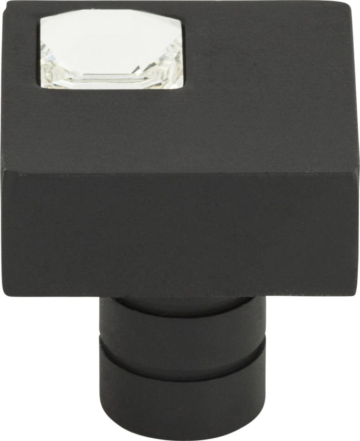Crystal Off Center Square Knob 1''