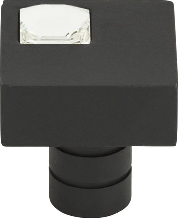 Crystal Off Center Square Knob 1''