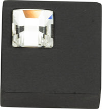 Crystal Off Center Square Knob 1'' Matte Black 3194-BL