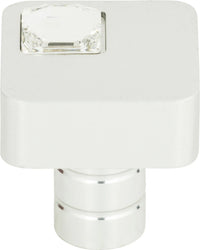 Crystal Off Center Square Knob 1'' Matte Chrome 3194-MC