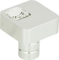 Crystal Off Center Square Knob 1'' Matte Chrome 3194-MC