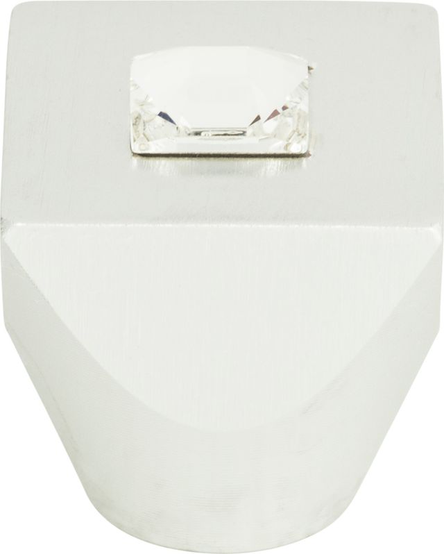Crystal Square Knob 1'' Matte Chrome 3195-MC