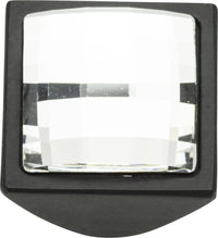 Crystal Large Square Knob 1'' Matte Black 3196-BL