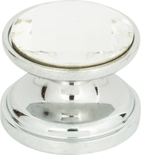 Crystal Large Round Knob 7/8'' Polished Chrome 3197-CH