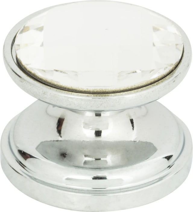 Crystal Large Round Knob 7/8'' Polished Chrome 3197-CH