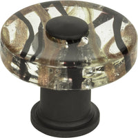 Dream Glass Milky Way Glass Round Knob 1 1/2'' Aged Bronze 3206-O