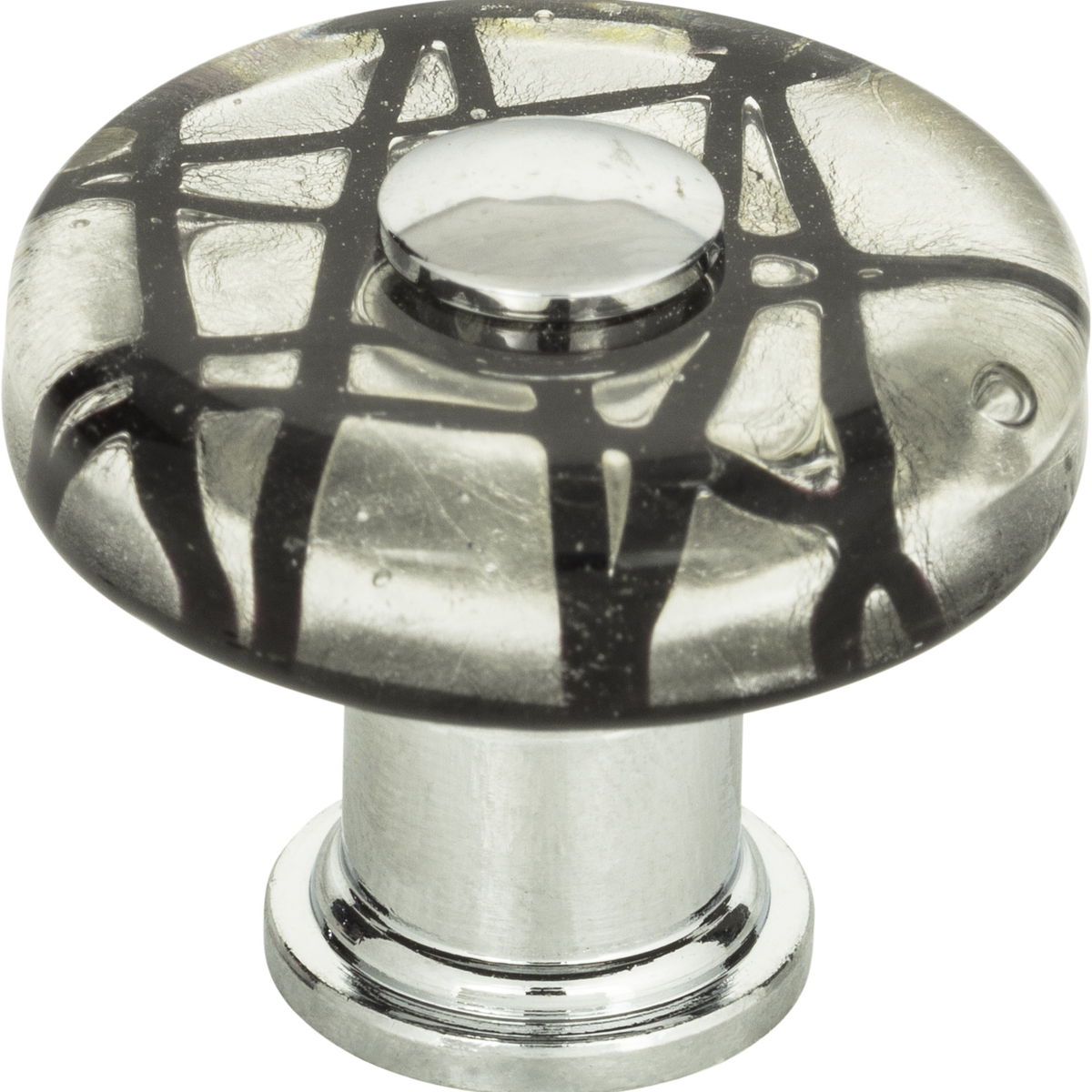 Dream Glass Eclipse Glass Round Knob 1 1/2'' Polished Chrome 3208-CH ...