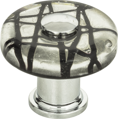 Dream Glass Eclipse Glass Round Knob 1 1/2'' Polished Chrome 3208-CH