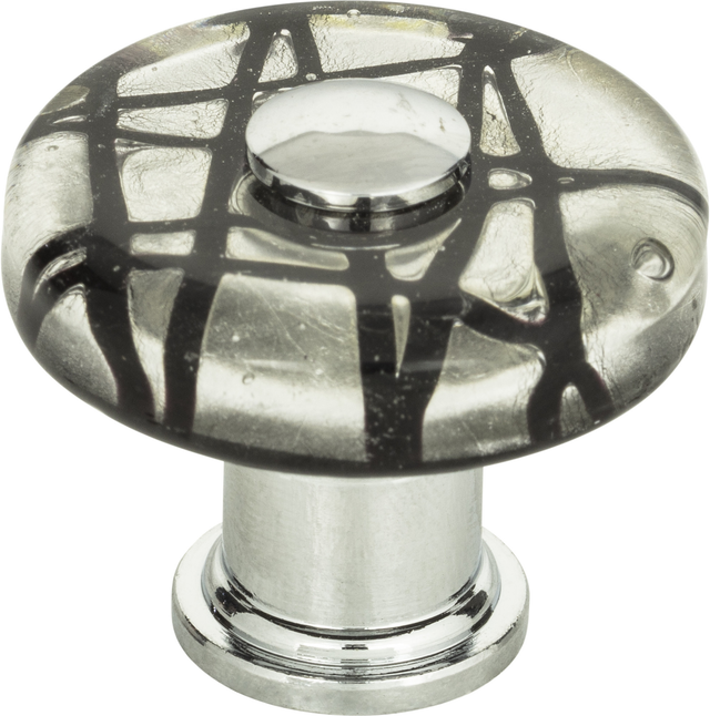 Dream Glass Eclipse Glass Round Knob 1 1/2'' Polished Chrome 3208-CH