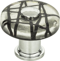 Dream Glass Eclipse Glass Round Knob 1 1/2'' Polished Chrome 3208-CH