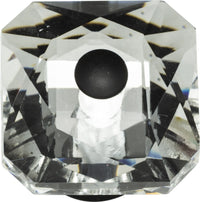 Crystal Large Square Knob 1 1/2'' Matte Black 3209-BL