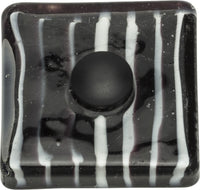 Dream Glass Zebra Glass Square Knob 1 1/2'' Matte Black 3223-BL