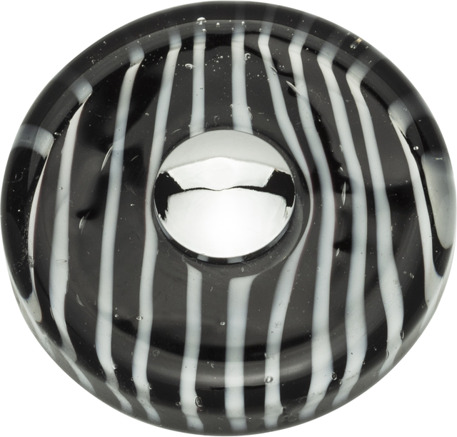 Dream Glass Zebra Glass Round Knob 1 1/2'' Polished Chrome 3224-CH